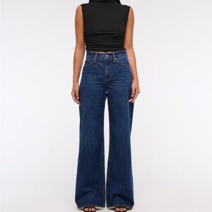 Abercrombie dark wash Wide-Leg high rise Jeans